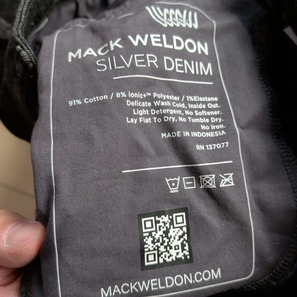 Lot of 2 Mack Weldon Jeans Mens 30x32 (Fit 30x30) Selvedge Silver Denim Stretch - Picture 6 of 16